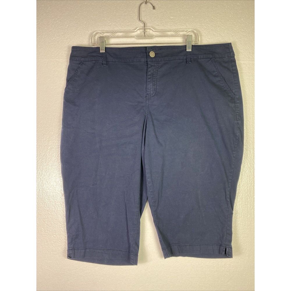 Lane Bryant Capris Stretch Womens Size 20 Pants Blue Chinos pockets